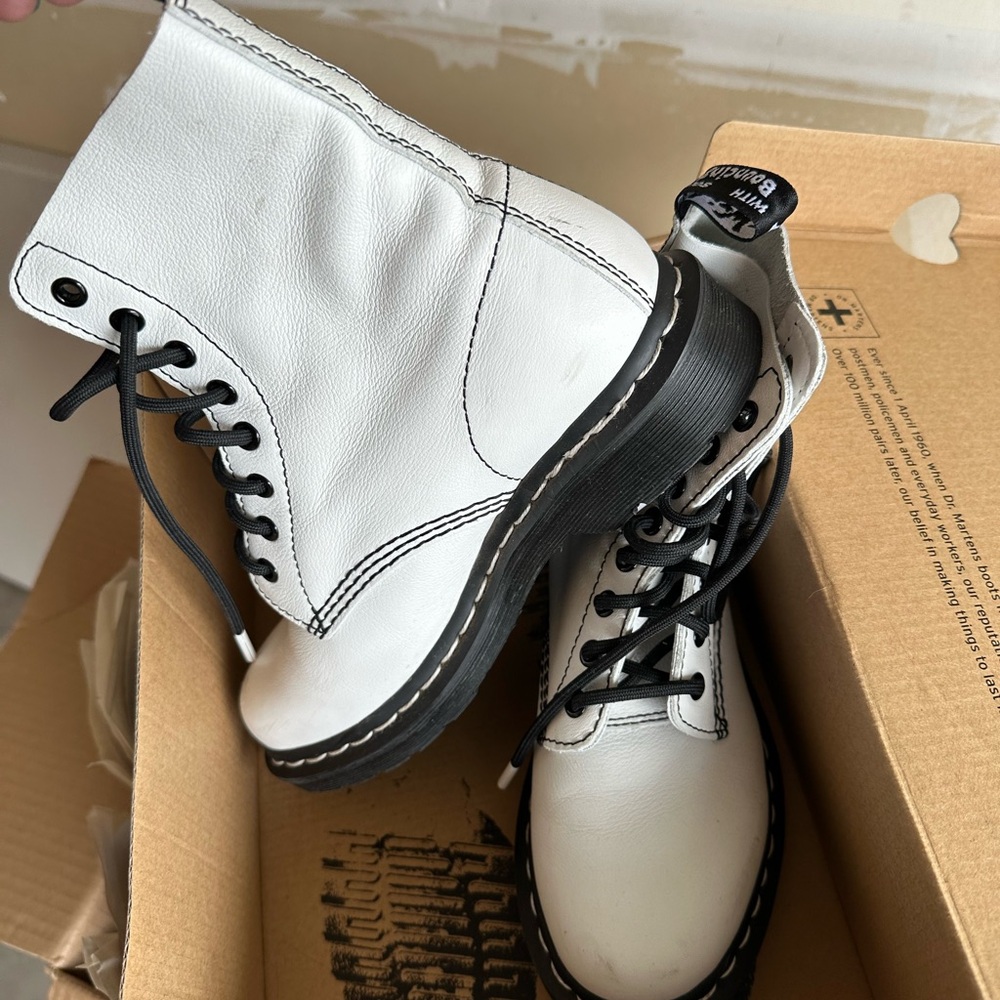 White Doc Marten boots